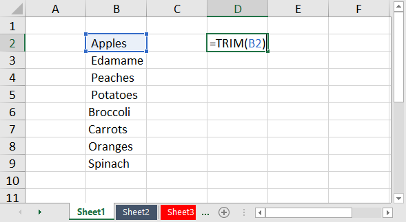 Adding a TRIM Function to Clean Data in Excel