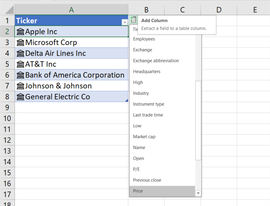 Working with Stock and Geography Data Types in Excel K2 Enterprises