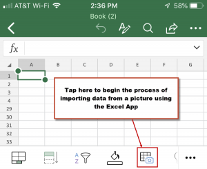 Taking a Picture of Data Using the Excel App