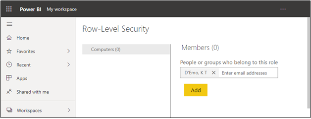 Adding Users to a Role In Power BI Service