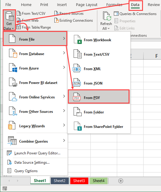 Selecting From PDF As The Data Source