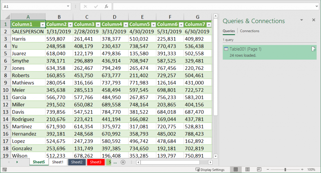 insert data from pdf to excel