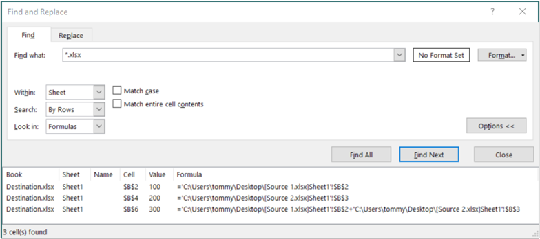 Identifying Links With Find And Replace