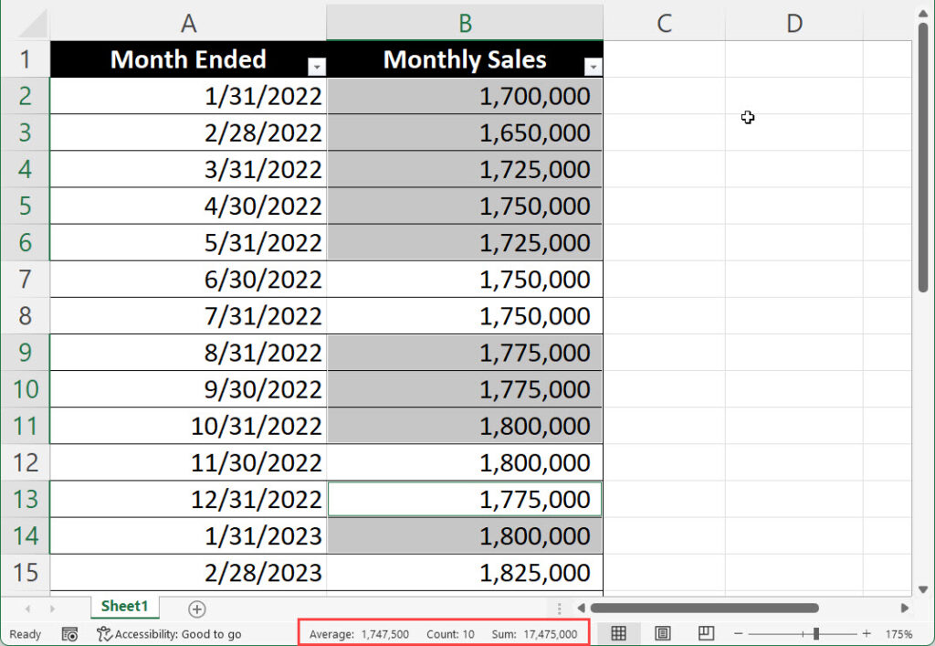 Copy From Excel's Status Bar