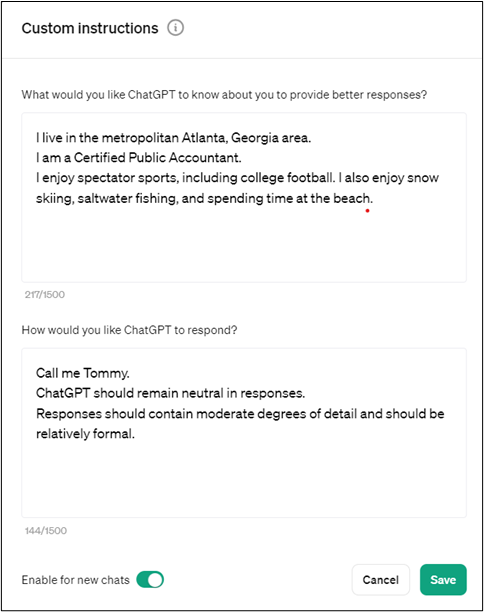 Adding Custom Instructions To ChatGPT