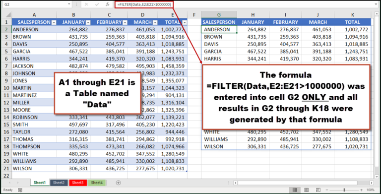 Using FILTER to Create a Dynamic Array Using FILTER to Create a Dynamic Array